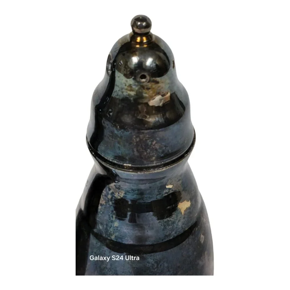 Vintage Oneida Salt & Pepper Shakers Ornate Retro Silver Plated Kitchen decor - Picture 13 of 16